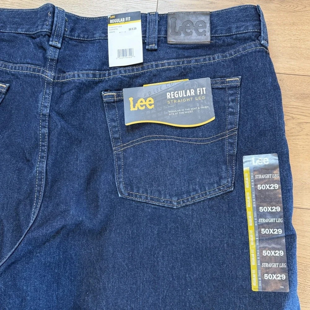 Lee Jeans Mens 50x29 Drifter Loose Fit Straight Leg Stretch Medium Blue Wash NWT